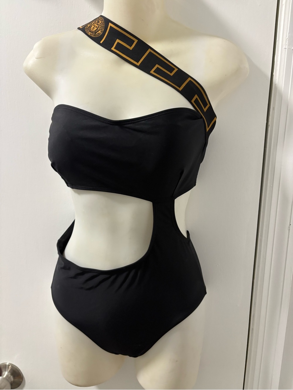 Greek key swimsuit monokini